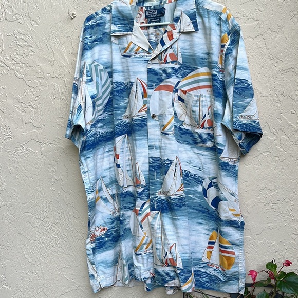 Vintage Ralph Lauren Men’s Boat print Shirt! - Picture 6 of 8